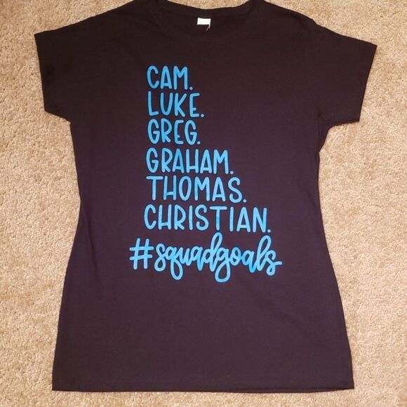 Gildan Tops - Carolina Panthers Squad Goals tee sz M & L